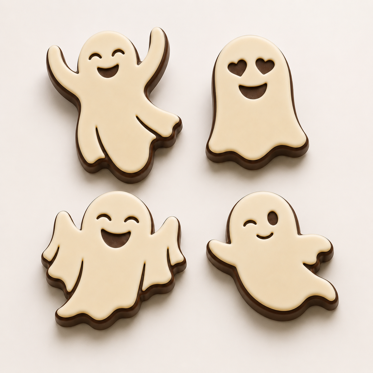 Spiritelli – 4 Fantasmini Croccanti al Cioccolato al Latte e Fondente