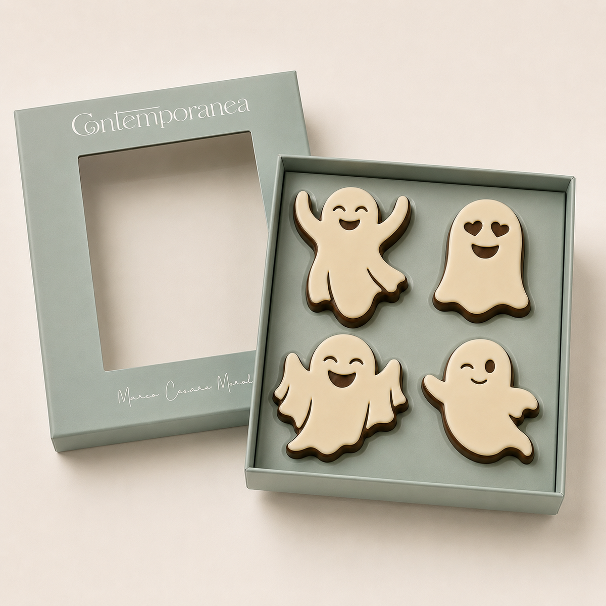 Spiritelli – 4 Fantasmini Croccanti al Cioccolato al Latte e Fondente