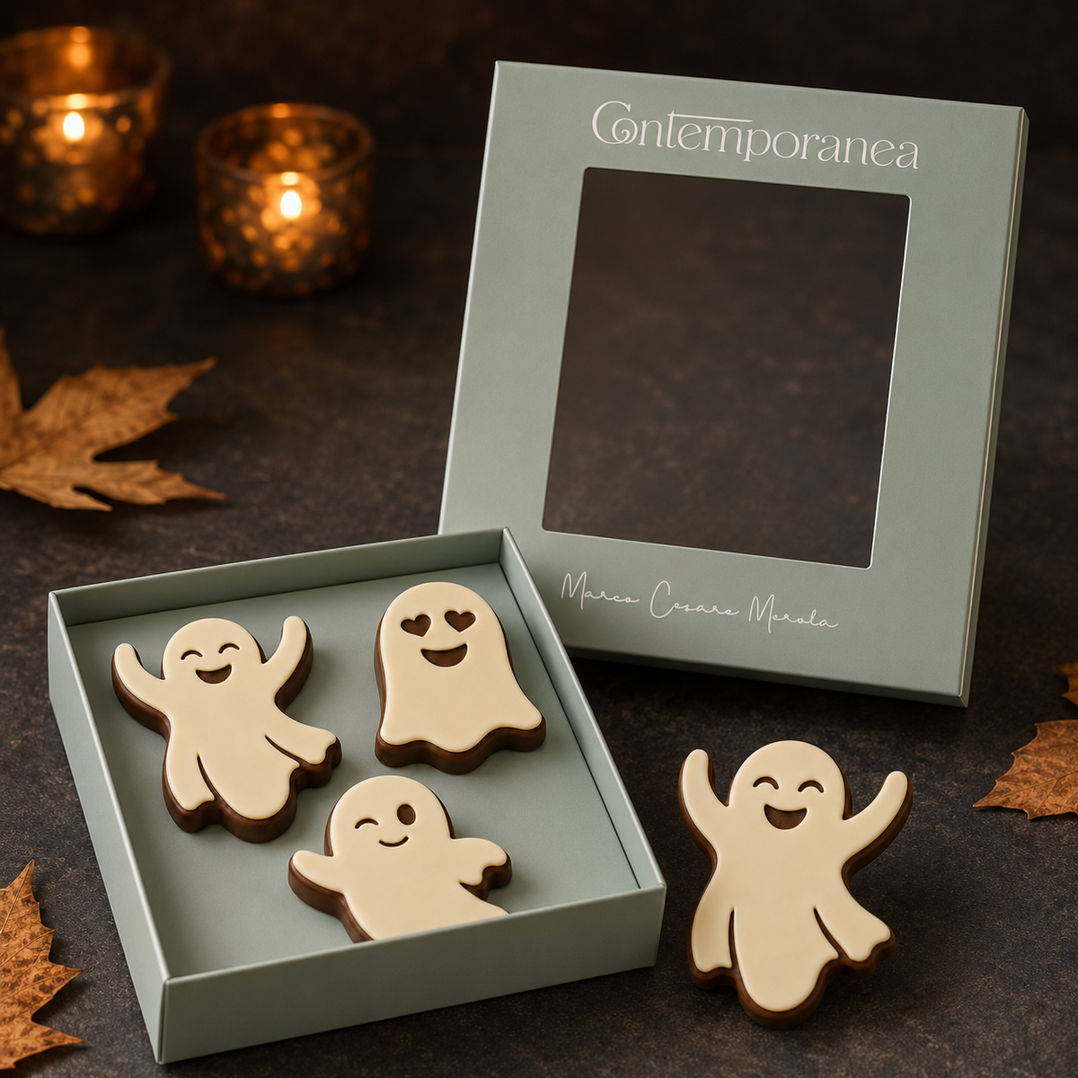 Spiritelli – 4 Fantasmini Croccanti al Cioccolato al Latte e Fondente