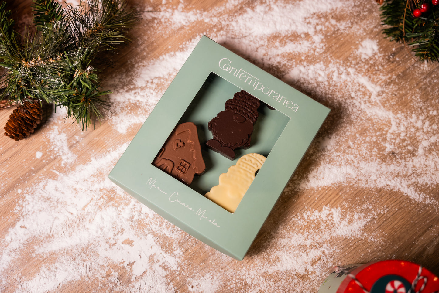 Gnomi e casetta fondente, latte e bianco